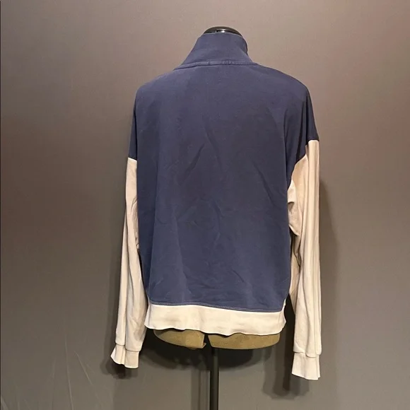 Champion Women’s Large 1/4 Zip Pullover | Navy & Cream Colorblock - Picture 5 of 7